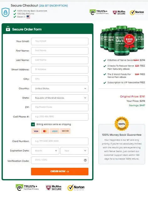 Nerve Savior Order Page